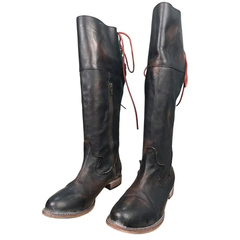 Freebird By Steven Women’s Cyn Brown Knee High Riding Boots Size US 10